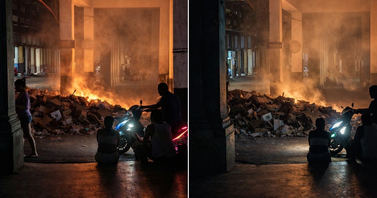 Tenth Day of Protests: Trash Set Ablaze Near Energy Ministry in Havana