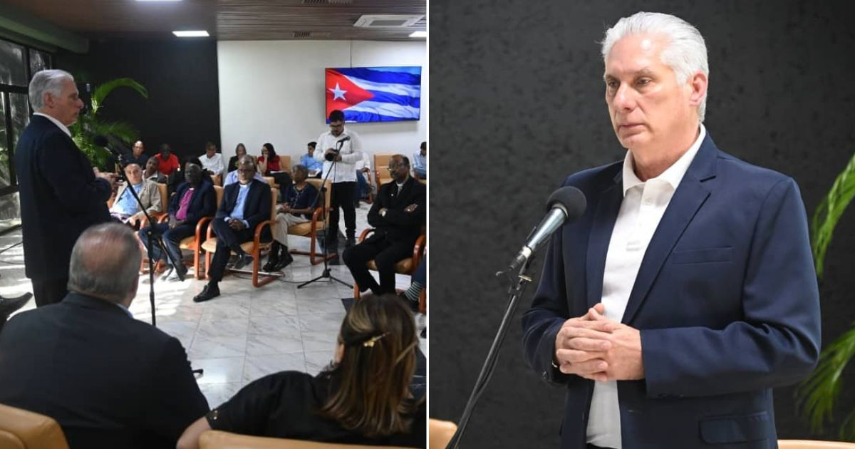 Díaz-Canel pide a líderes religiosos difundir la versión oficial de la crisis © Collage Presidencia Cuba