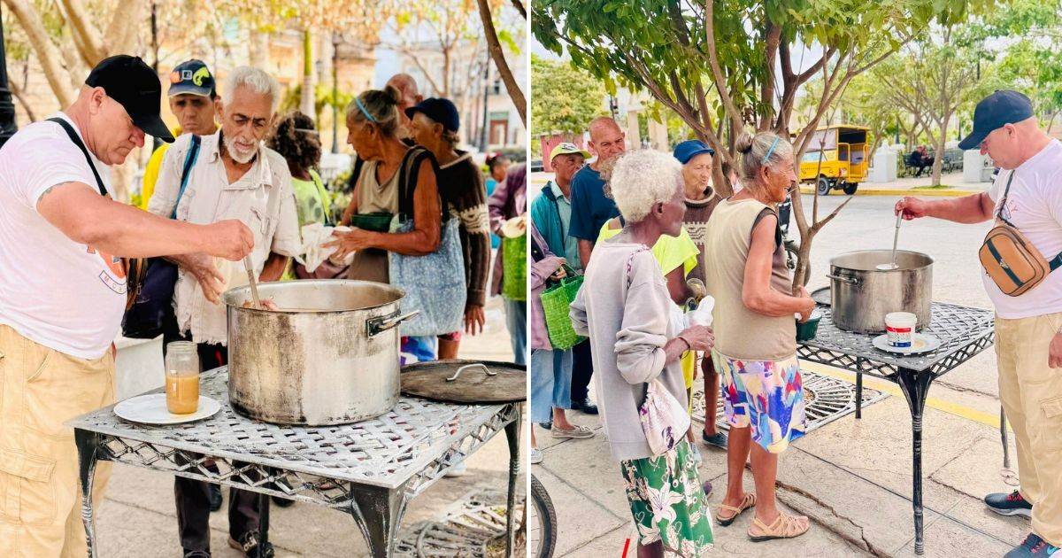 In the midst of scarcity, a hotel in Cárdenas distributes soup to those in need