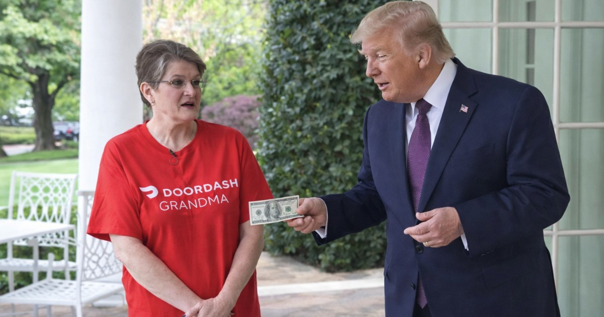 Trump Offers $100 Tip to DoorDash Driver at White House in Surprise Gesture