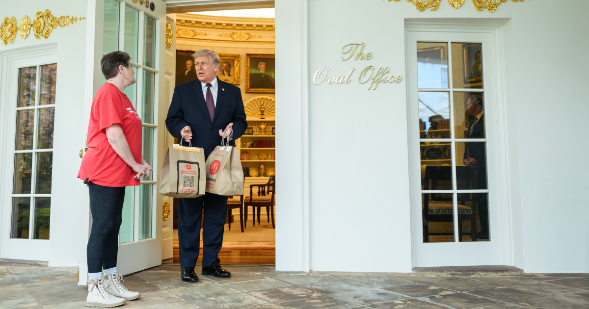 Trump Uses McDonald's Delivery at White House to Highlight Tipping Tax Law