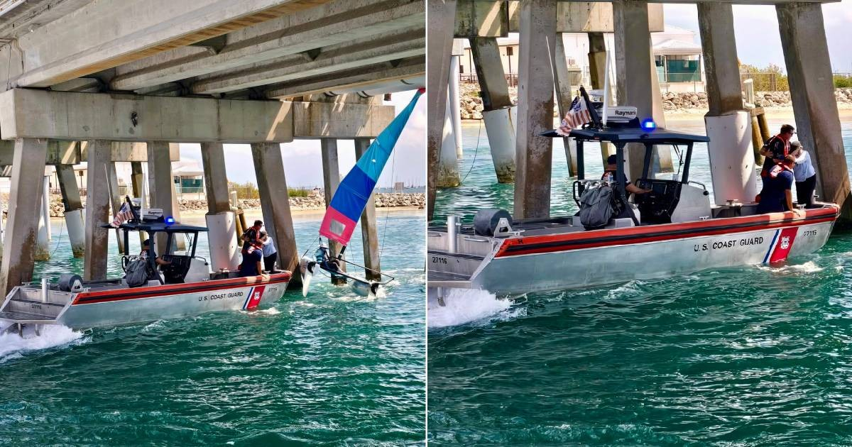 Coast Guard Saves Two After Sailboat Collides with Bridge in Key West