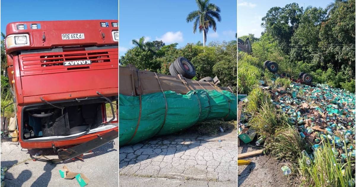 Truck Heading to Guantánamo Overturns After Hitting Long-Neglected Pothole on National Highway