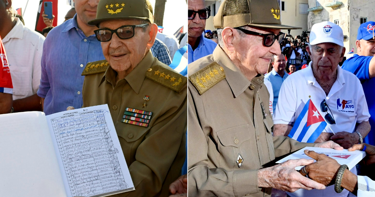 Raúl Castro Displays Signature Book of “For the Homeland”: Who Are the Names on the First Page?