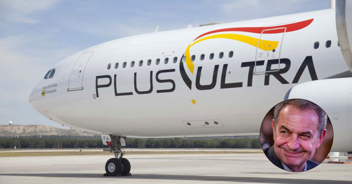 Aeronave de Plus Ultra y José Luis Rodríguez Zapatero © plusultra.com - Wikipedia