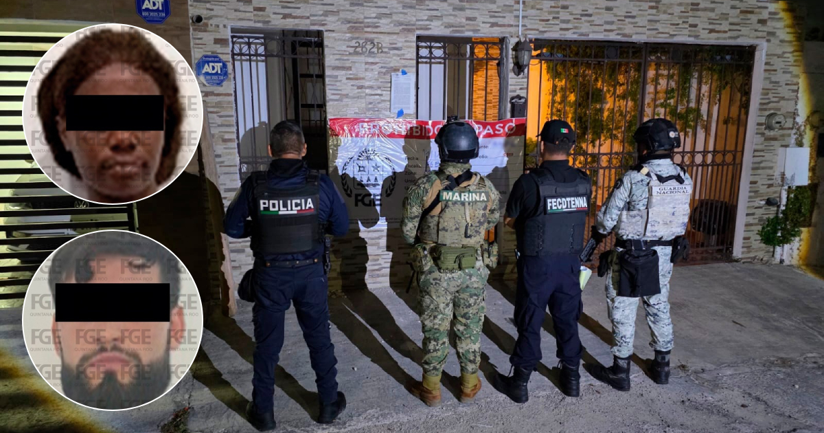 Cubana y argentino detenidos en Cancún, México, por trata de mujeres para prostituirlas © Fiscalía General del Estado de Quintana Roo