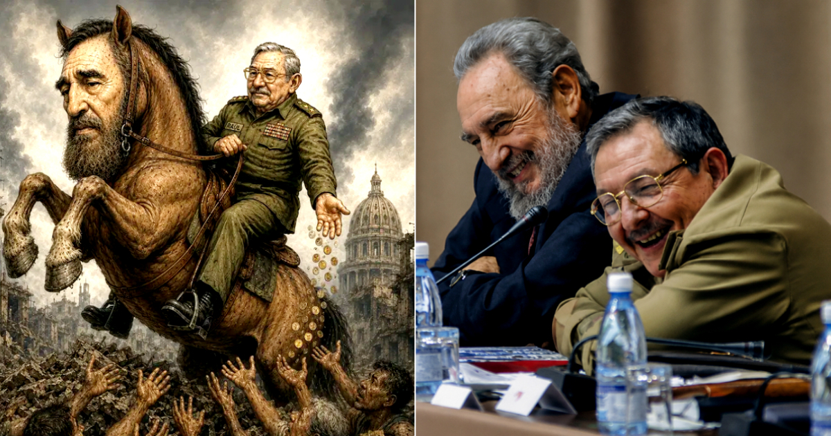 Imagen de referencia creada con Inteligencia Artificial y Fidel y Raúl Castro © CiberCuba / ChatGPT - Facebook / Cubadebate