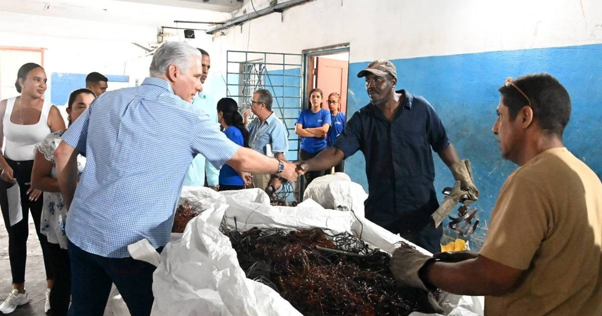 Miguel Díaz-Canel en la Unidad Empresarial de Base “Alfredo Ramonal”. © Facebook/Presidencia Cuba