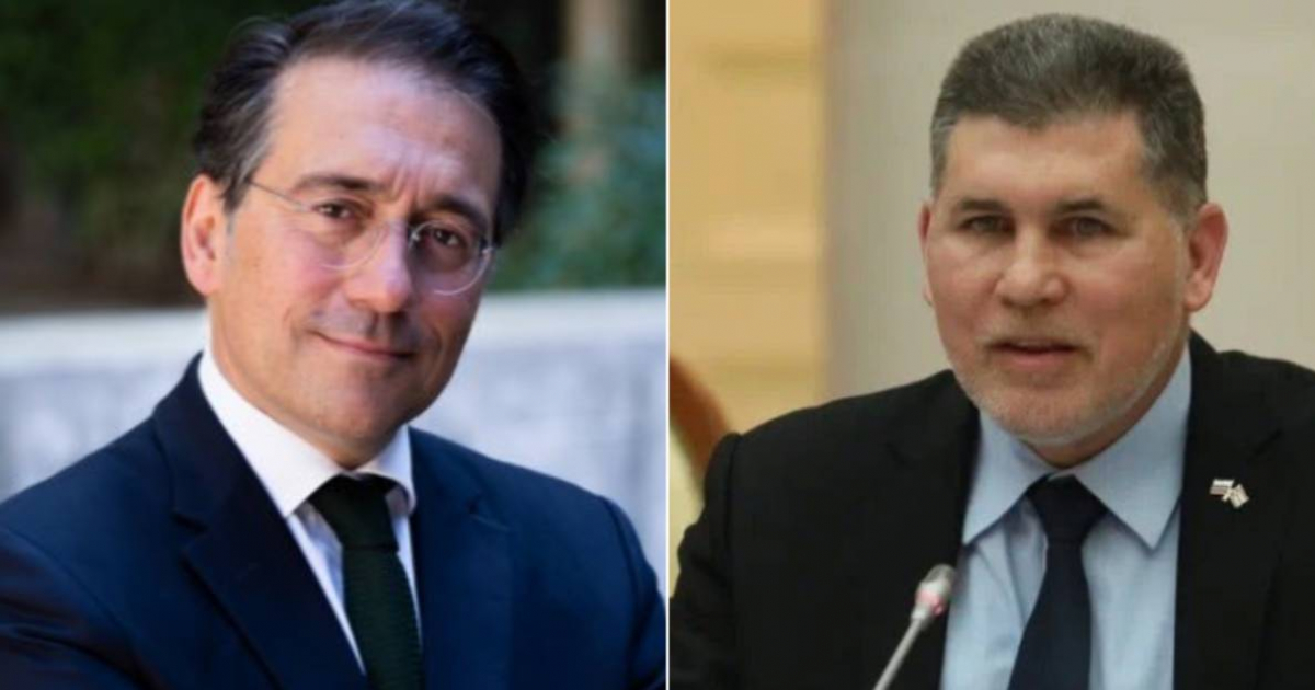 José Manuel Albares y Óscar Pérez-Oliva Fraga © José Manuel Albares en X / Cubaminrex en X