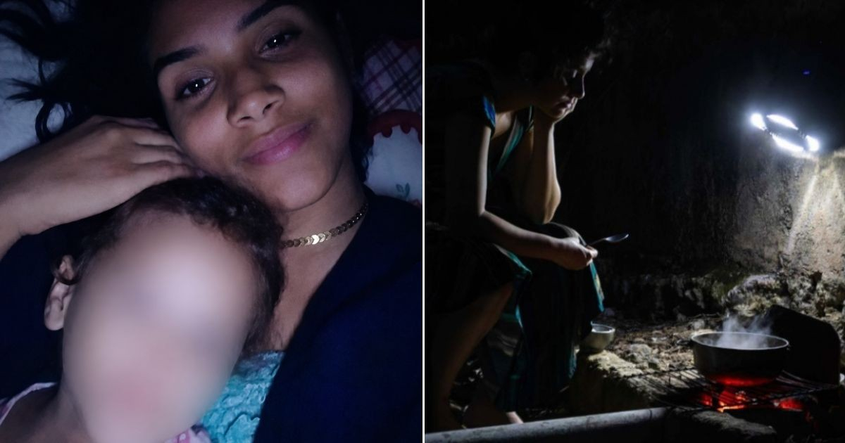 Madre cubana cuenta que su hija llora de hambre mientras espera la electricidad © Collage Facebook/Vivi Luz y Girón / Raúl Navarro