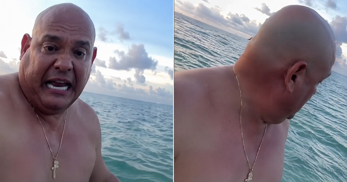 Cuban Man Praying to Yemayá in the Sea Flees in Panic: "Oh My God, What a Fright!"