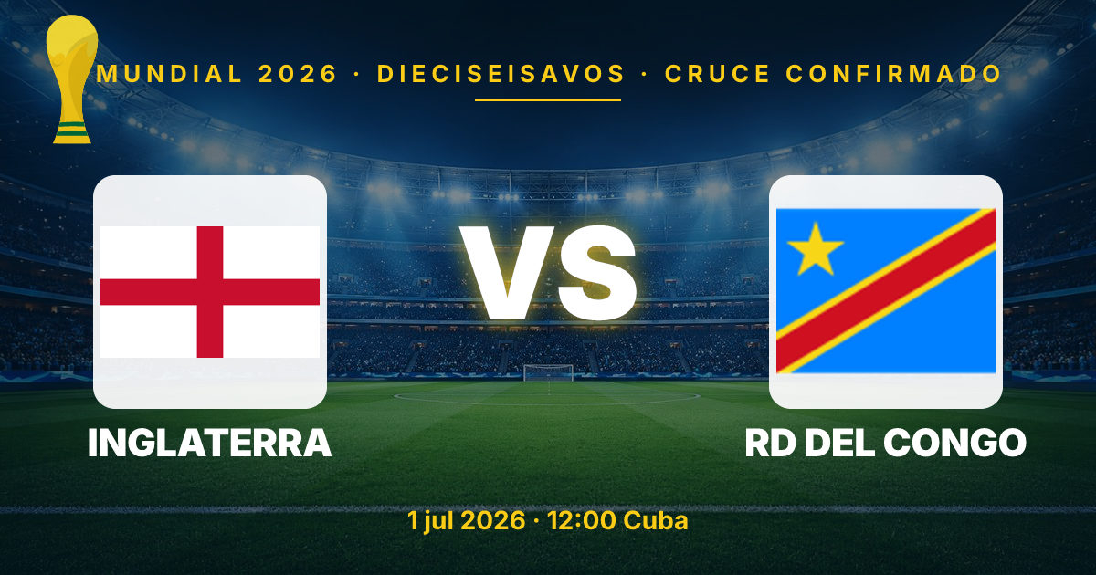 England to Face DR Congo in Round of 32 at 2026 World Cup