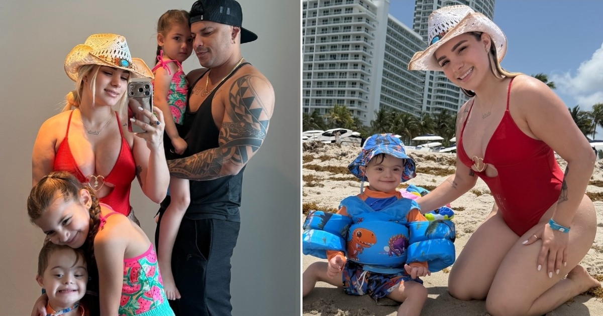 Claudia Artiles Stuns in Red Swimsuit on Miami Beach Just Two Months Post-Surgery