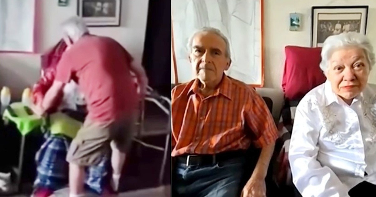 Momento del sismo de Venezuela (i) y Ancianos durante entrevista (d) © Collage Captura de redes sociales - Captura de Telemundo 51.