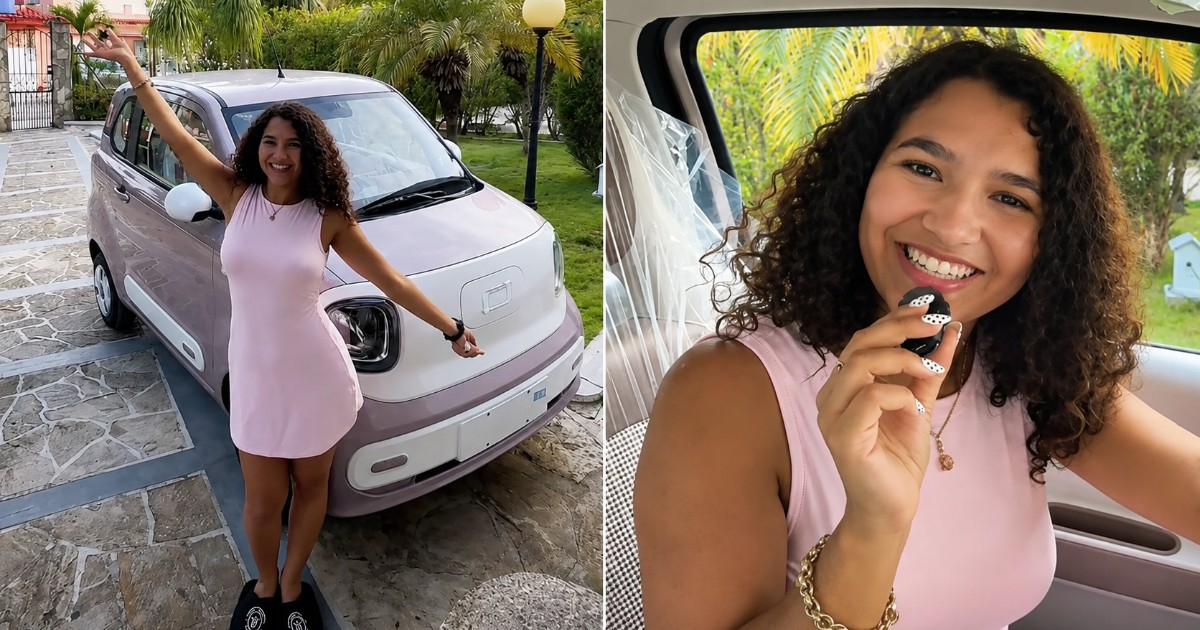 A Young Cuban Flaunts Her Unique Electric Car on Social Media: "Thanks to My Parents"
