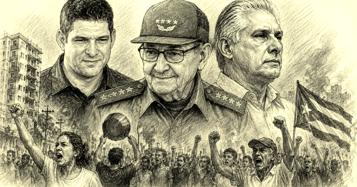 Imagen de referencia con El Cangrejo, Raúl Castro, Díaz-Canel y protestas en Cuba © CiberCuba