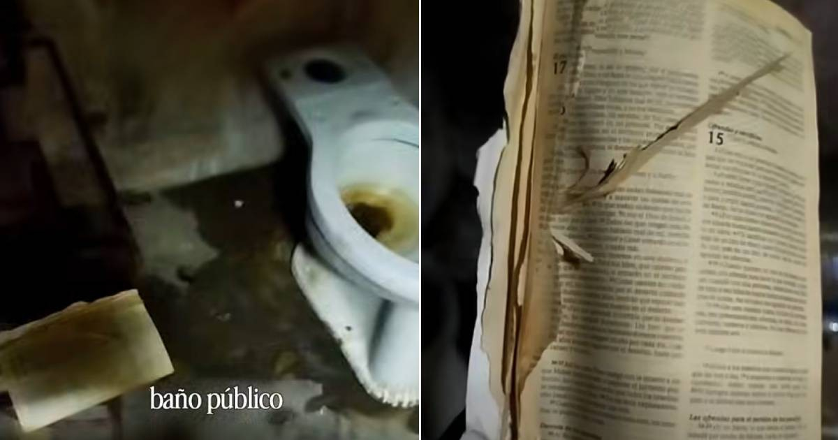 Shocking Scene: Cubans Resort to Using a Bible as Toilet Paper in Public Restroom