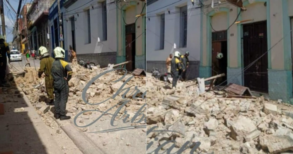 Derrumbe en el centro histórico de Matanzas © Facebook / Christian Arbolaez