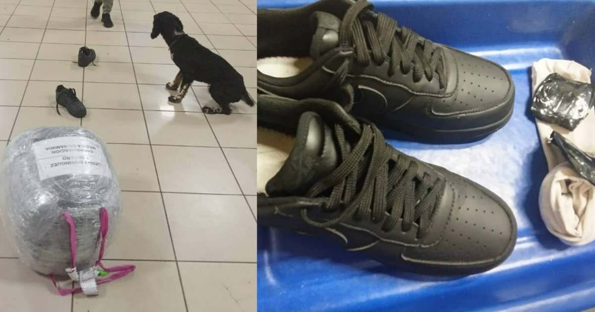 Aduana de Cuba detecta cocaína en el interior del zapato © X / Wiliam Pérez González