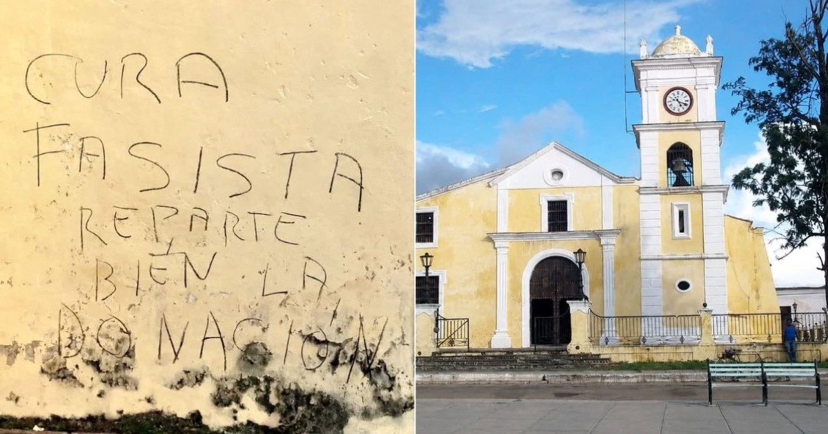 Pintada en iglesia cubana © Facebook / Jorge Luis Pérez Soto
