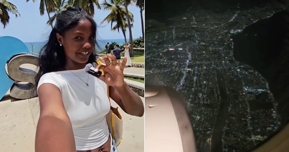 Cuban Influencer Overwhelmed by Bright Lights on First Day in Santo Domingo