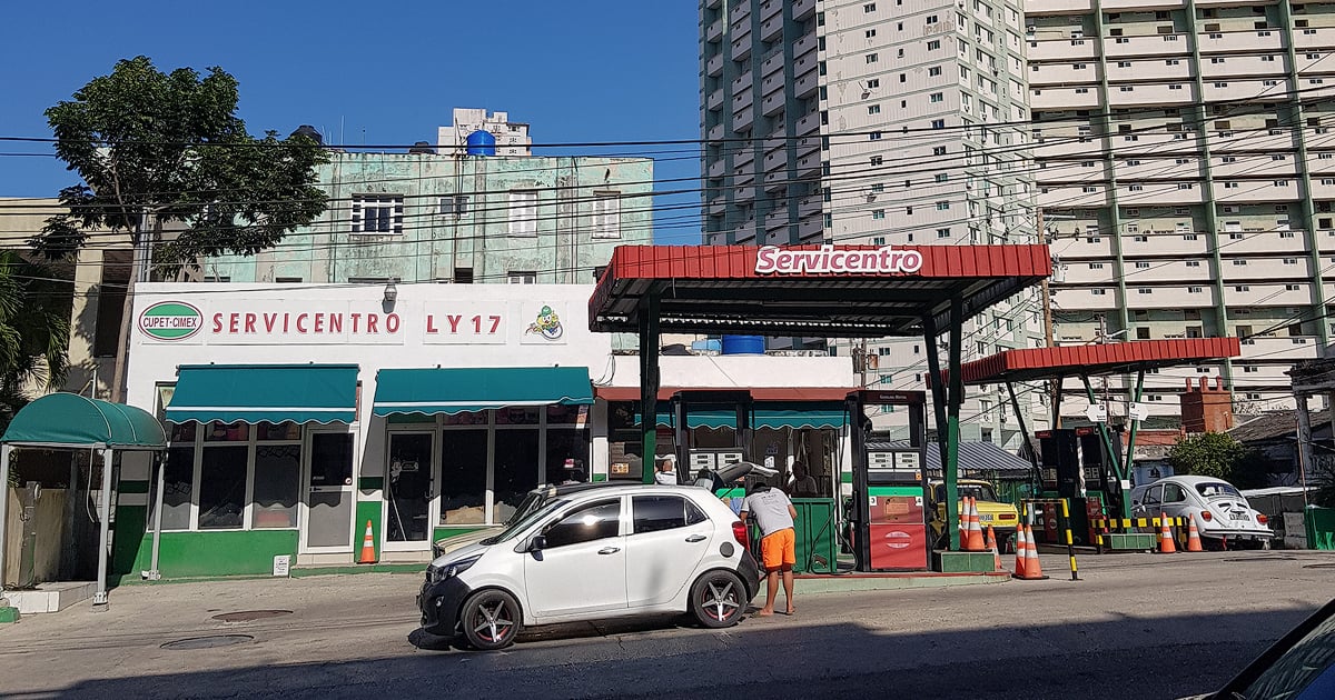 Servicentro en L y 17. Venta en moneda nacional por ticket. (Imagen de enero de 2026) © CiberCuba.