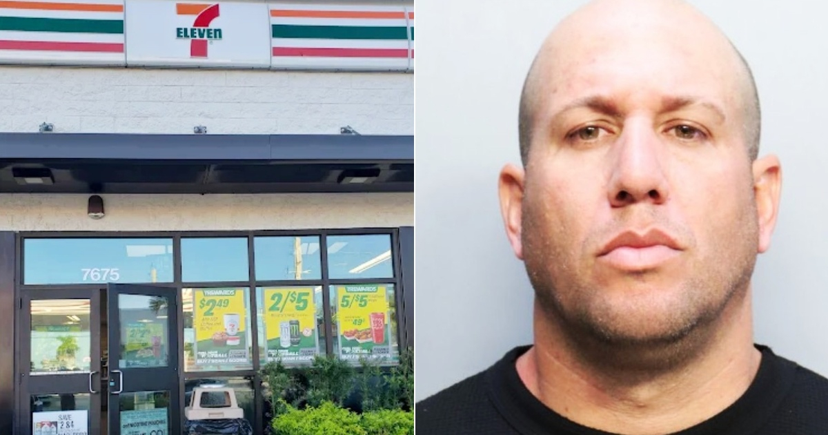 7-Eleven en Hialeah (i) y El hombre arrestado (d) © Collage Google Maps - Miami-Dade.gov