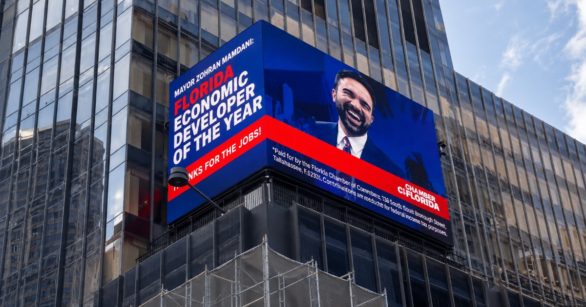 Florida Mocks New York Mayor in Times Square: "Thanks for the Jobs"