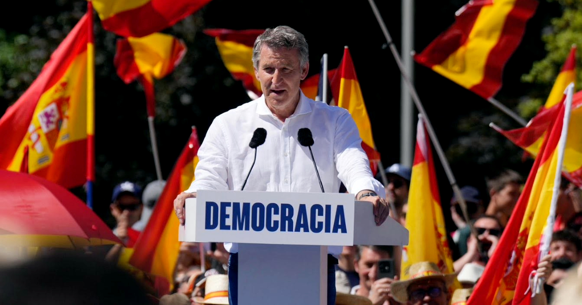 Presidente del PP, Alberto Núñez Feijóo, durante un mitin © Facebook / Alberto Núñez Feijóo