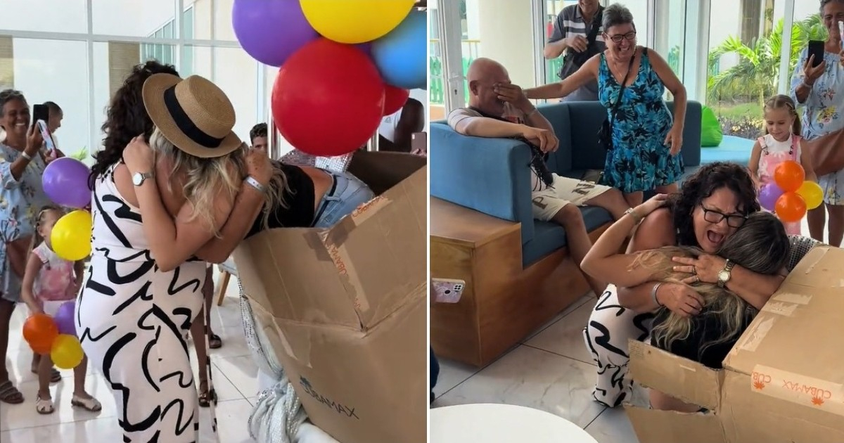 Surprise Reunion: Cuban Woman Stuns Parents by Arriving in a Box
