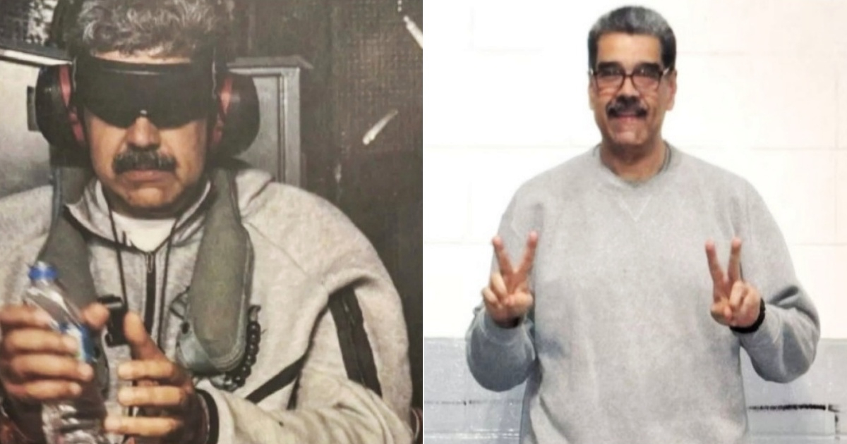 Nicolás Maduro cuando fue capturado (i) y Maduro en su celda en junio (d) © Collage redes sociales - Instagram/Nicolás Maduro
