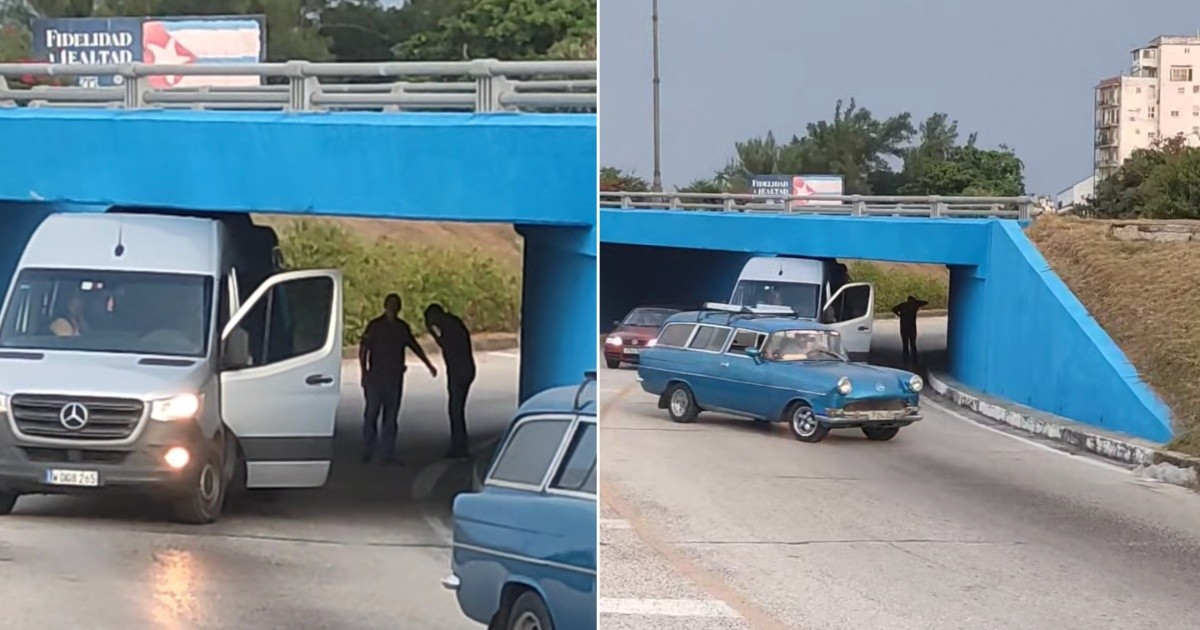 Minibus Stuck at Havana Bay Tunnel Exit Highlights Transportation Woes