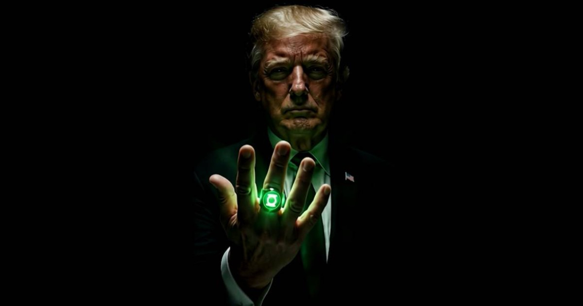 White House Portrays Trump as Green Lantern Superhero: "No Evil Shall Escape My Sight"