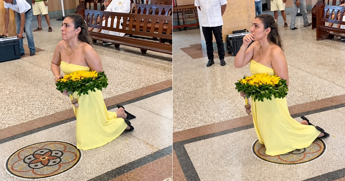 Cuban Woman Fulfills Vow to Our Lady of Charity with Sunflowers and Devotion