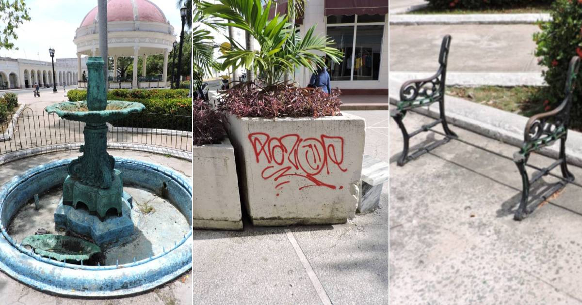 Vandalism Takes a Toll on Cienfuegos: Missing Benches, Graffiti, and Vanished Railings