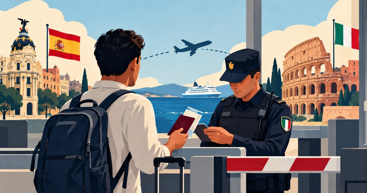 Temporary Border Checks in Spain and Italy: Essential Documentation for Cubans Traveling Between the Two Countries