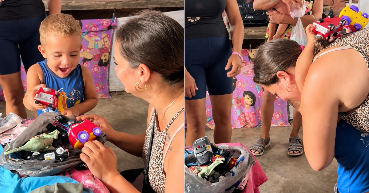 Cuban Boy's Joy Over Donated Toys Captures Hearts, While a Heartbreaking Detail in the Background Steals the Scene