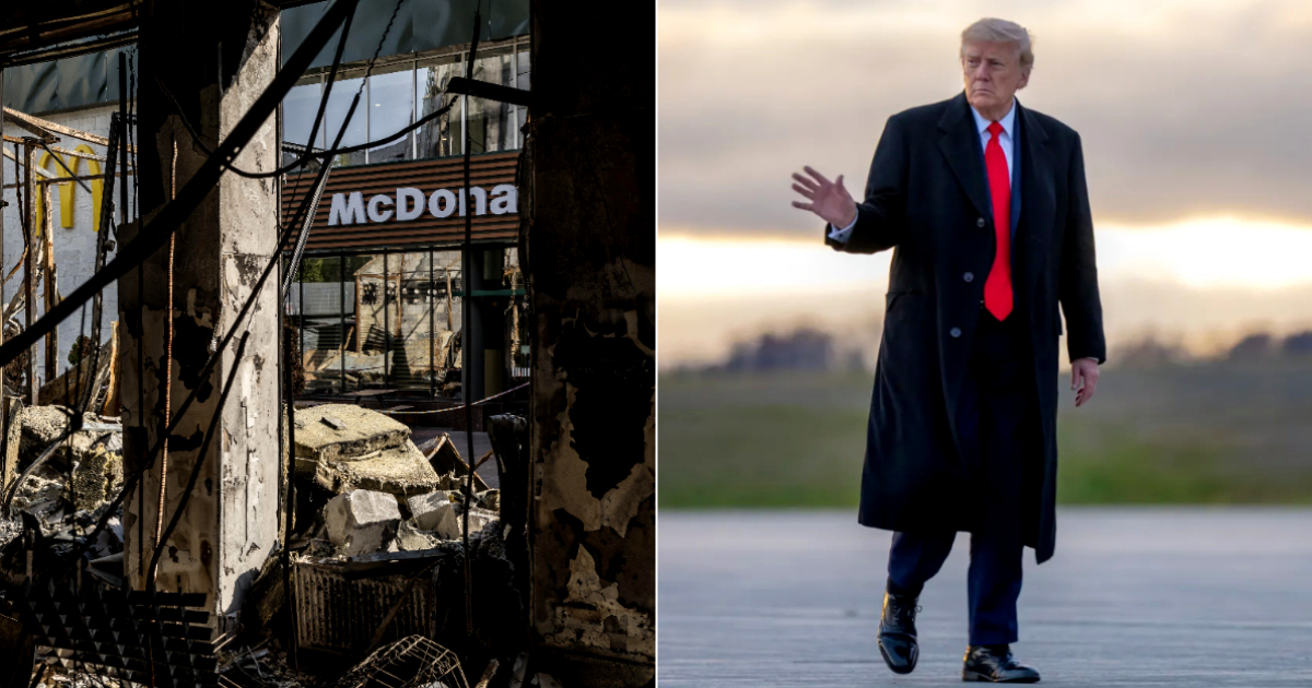 Establecimiento de McDonald's bombardeado en Kiev y Donald Trump © Reddit - whitehouse.gov