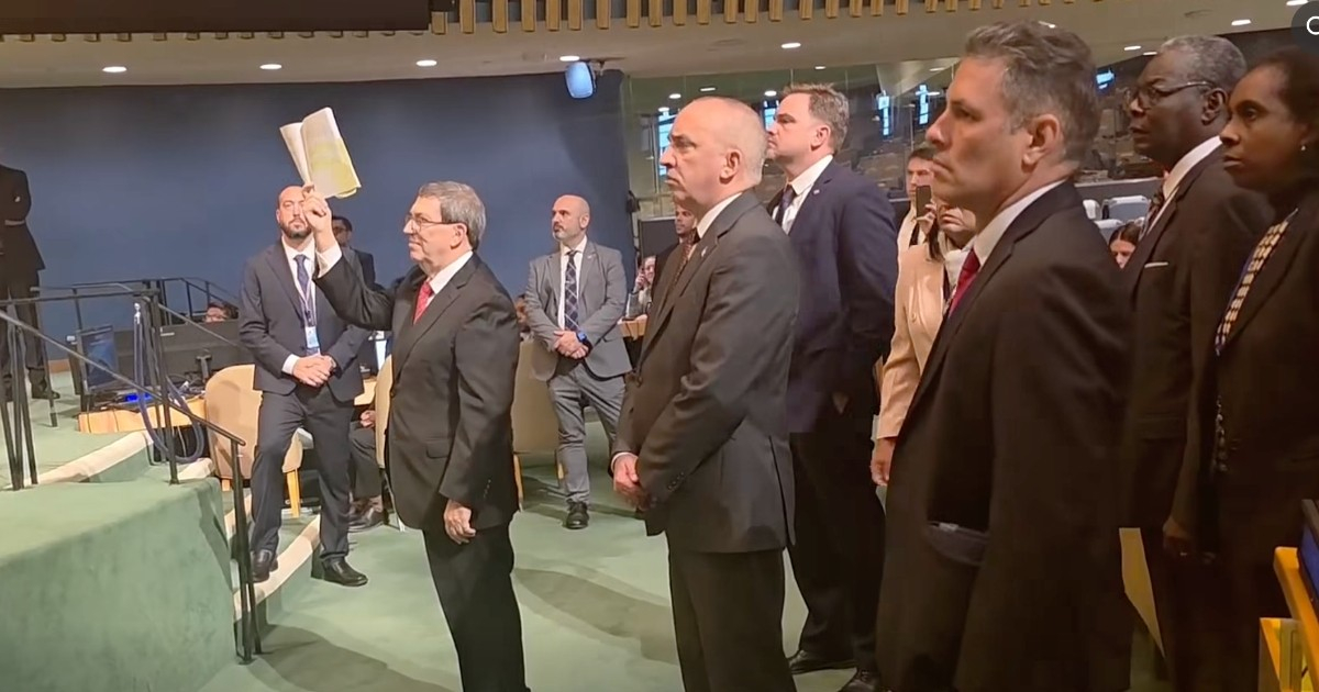 Delegación del régimen cubano frente a Waltz en la ONU. © Facebook/Bruno Rodríguez