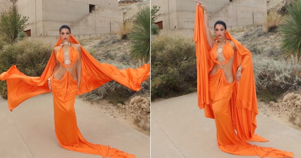 Rachel Arderi Captivates in Orange and Sends a Sharp Message