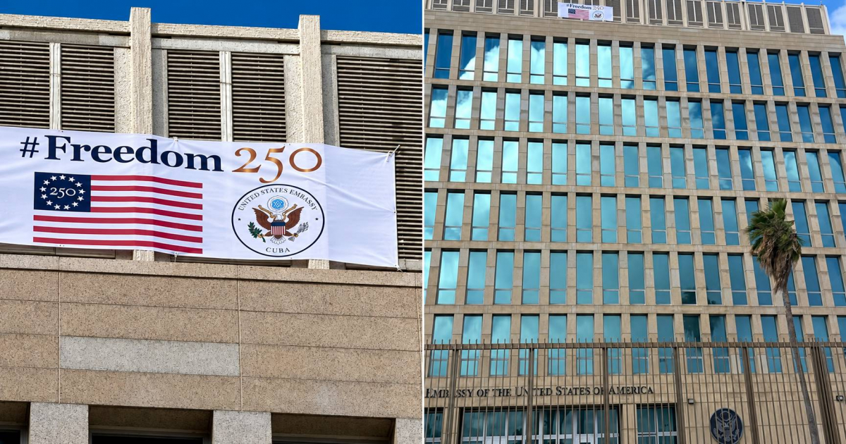 U.S. Embassy Unveils "Freedom 250" Banner in Havana