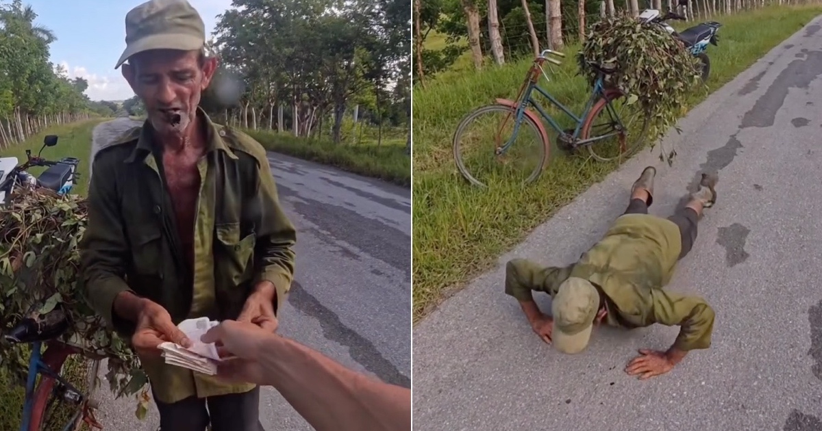 Elderly Cuban Astounds Content Creator with Push-Up Challenge