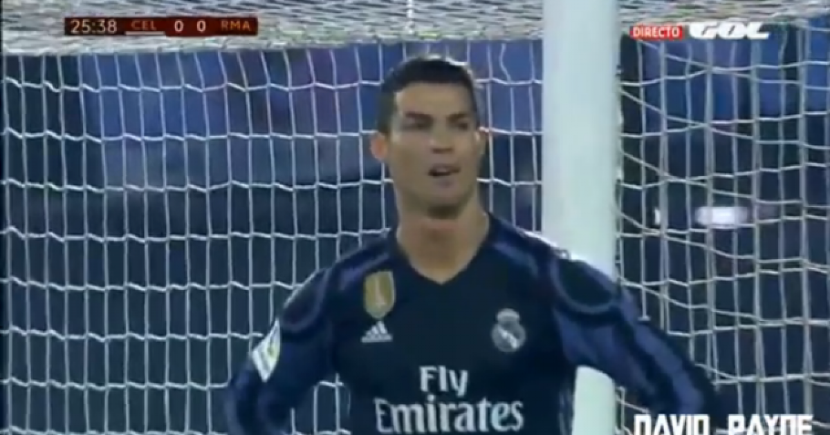 CR7 falla un gol © David Payne/Youtube