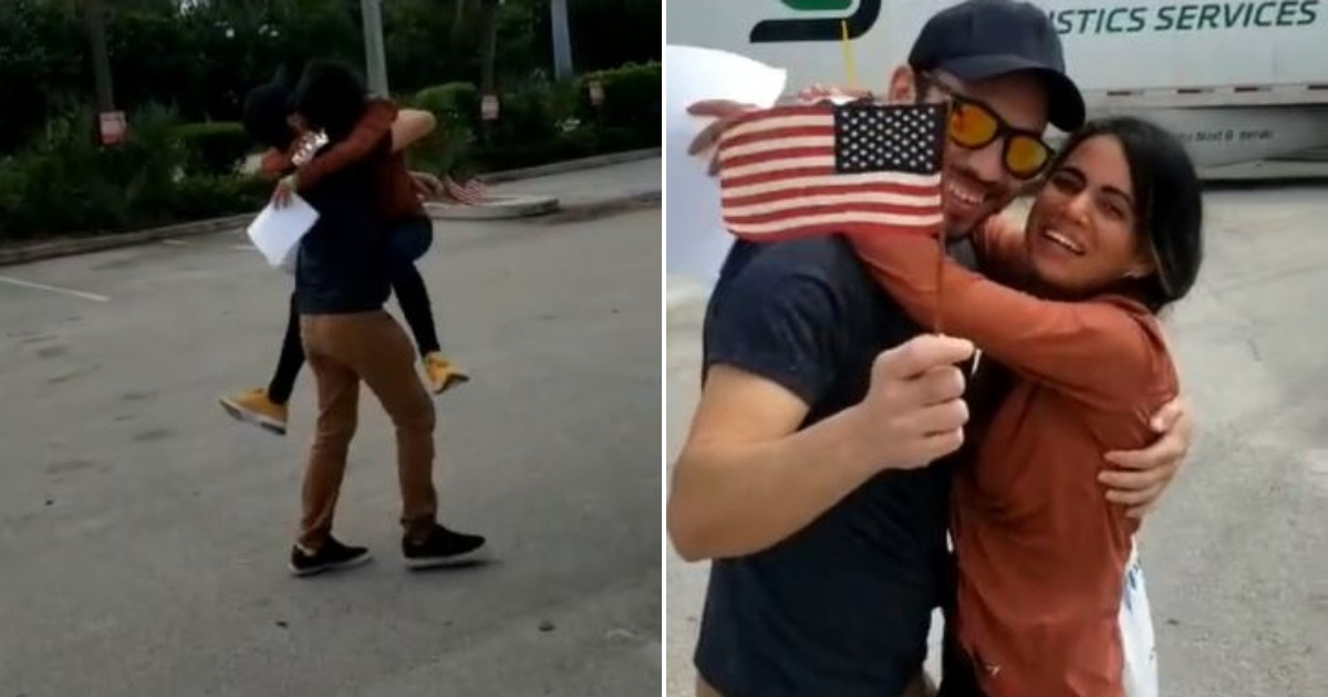 Cubano se reencuentra con su esposa en EE. UU. tras 72 horas navegando: una historia conmovedora