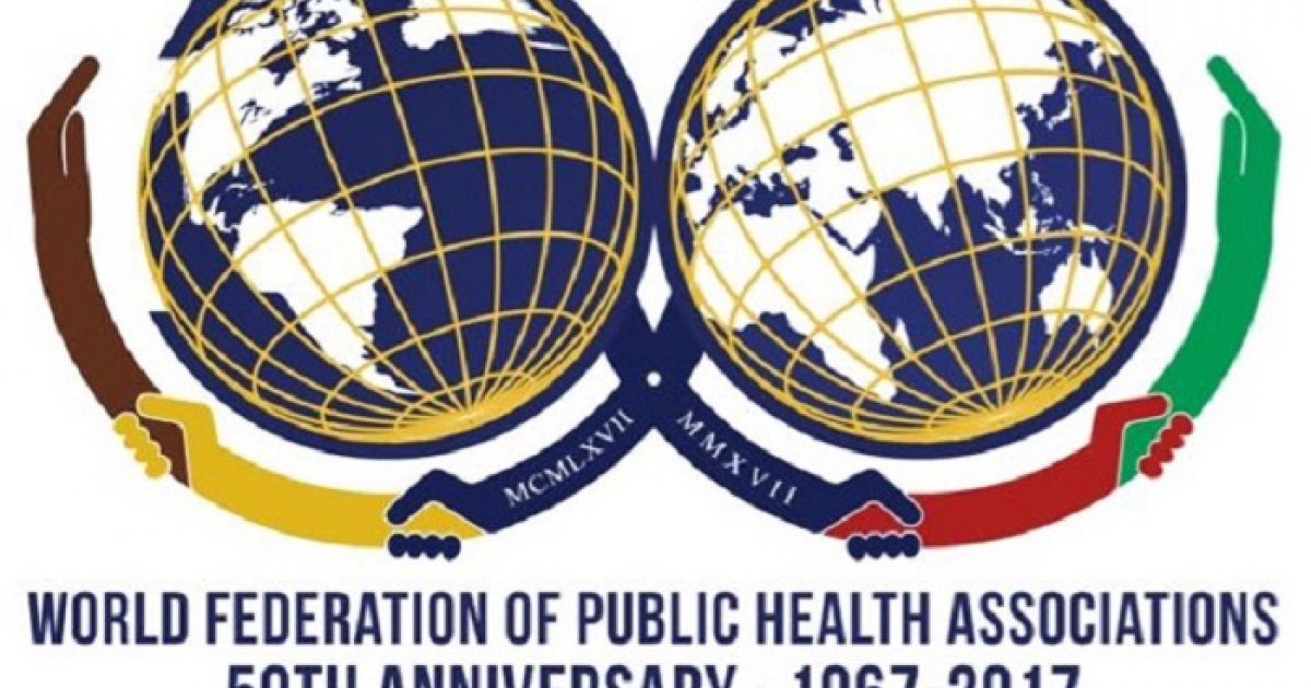 Logo, 50 aniversario, Federación Mundial de Asociaciones de Salud Pública, WFPHA © Sociedad Cubana de Salud Pública