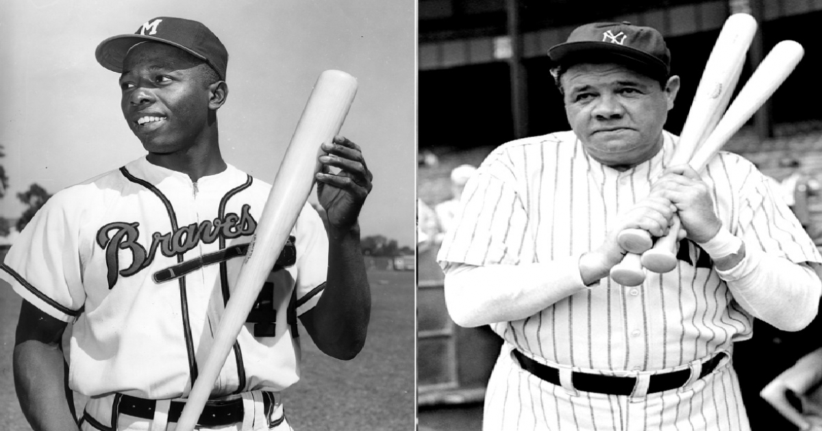 Babe Ruth y Hank Aaron © Search Creative Commons