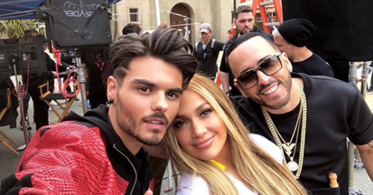 Abraham Mateo junto a Jennifer Lopez y Yandel © Abraham Mateo / @abrahammateo / Instagram