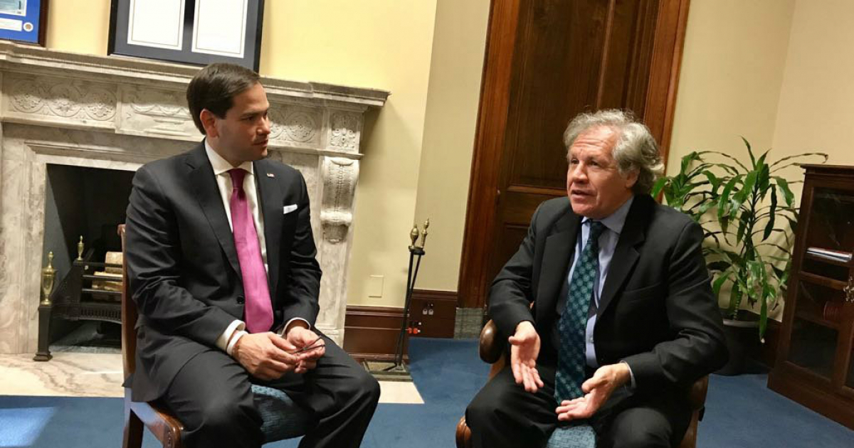 Luis Almagro y el senador cubanoamericano Marco Rubio reunidos © Twitter / Luis Almagro