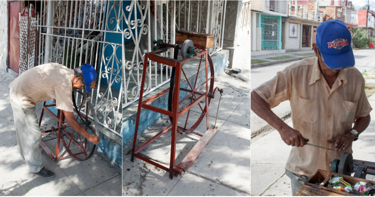 Amolador de cuchillos en Santiago de Cuba © CiberCuba/José Roberto Loo Vázquez