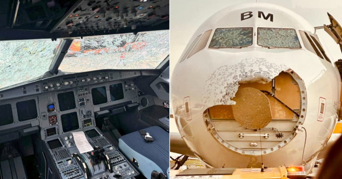 Aterrizaje de emergencia en Viena tras tormenta de granizo dañar Airbus A320